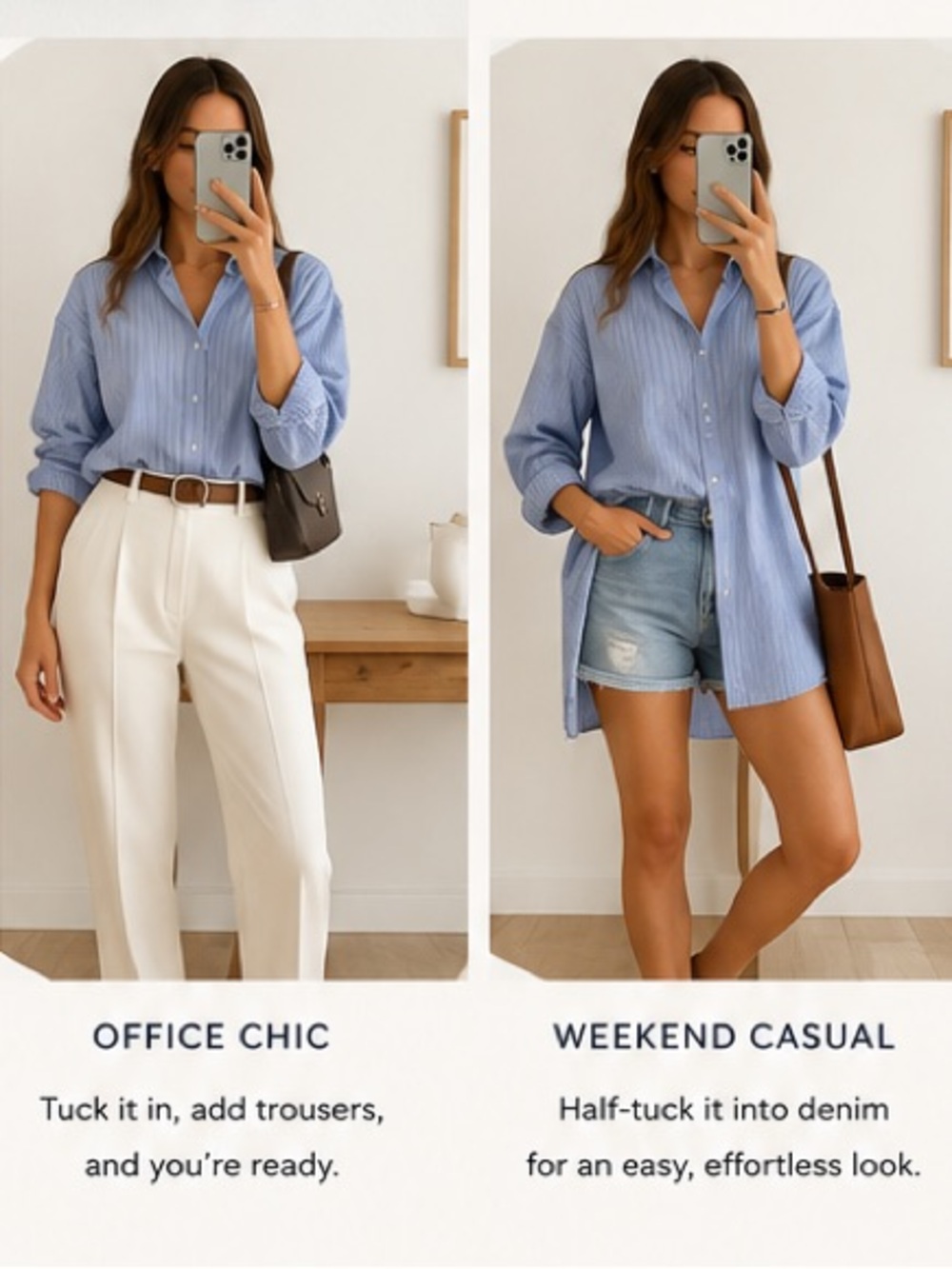 Kirkland Signature Light Blue Shirt with Navy Pinstripes